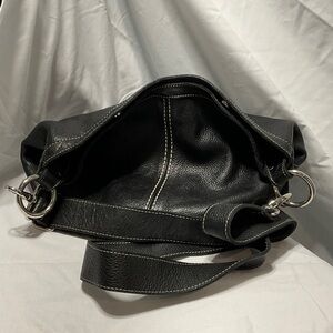 Roots Black Leather Shoulder Bag